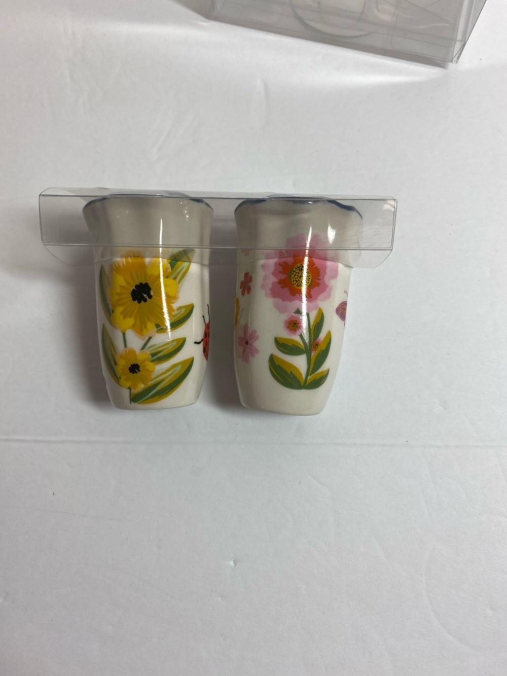 Ashland Floral Ceramic Salt & Pepper Shaker Set - Yellow & Pink Flowers